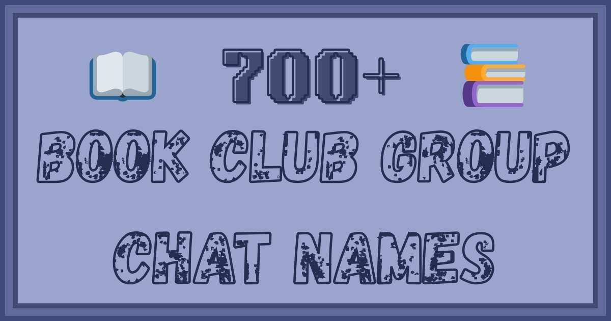 Book Club Group Chat Names