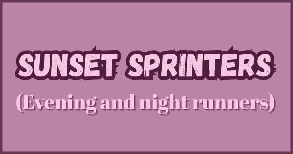 Sunset Sprinters (Evening and night runners)