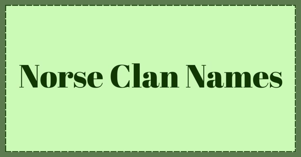 Norse Clan Names